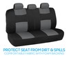 BDK PolyPro Seat Covers Full Set in Gray on Black