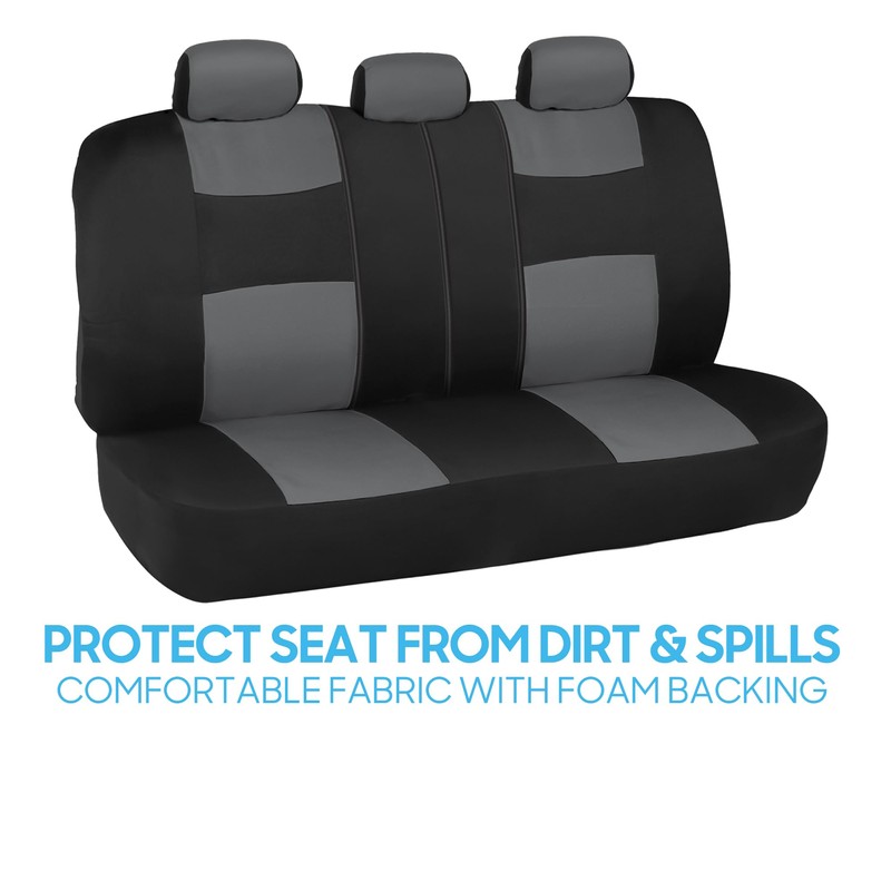 BDK PolyPro Seat Covers Full Set in Gray on Black