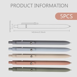 5PCS Simple Morandi Color Gel Pen Set 0.5mm Student Signing Pen Ballpoint Black Ink School Supplies Stationery Pen Office