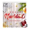 AOYEGO Feliz Navidad Shower Curtain with Hooks Merry Christmas and
