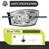 ROADEAL Headlights W/Bulbs for 2006 2007 2008 Dodge Ram 1500/2500/3500,