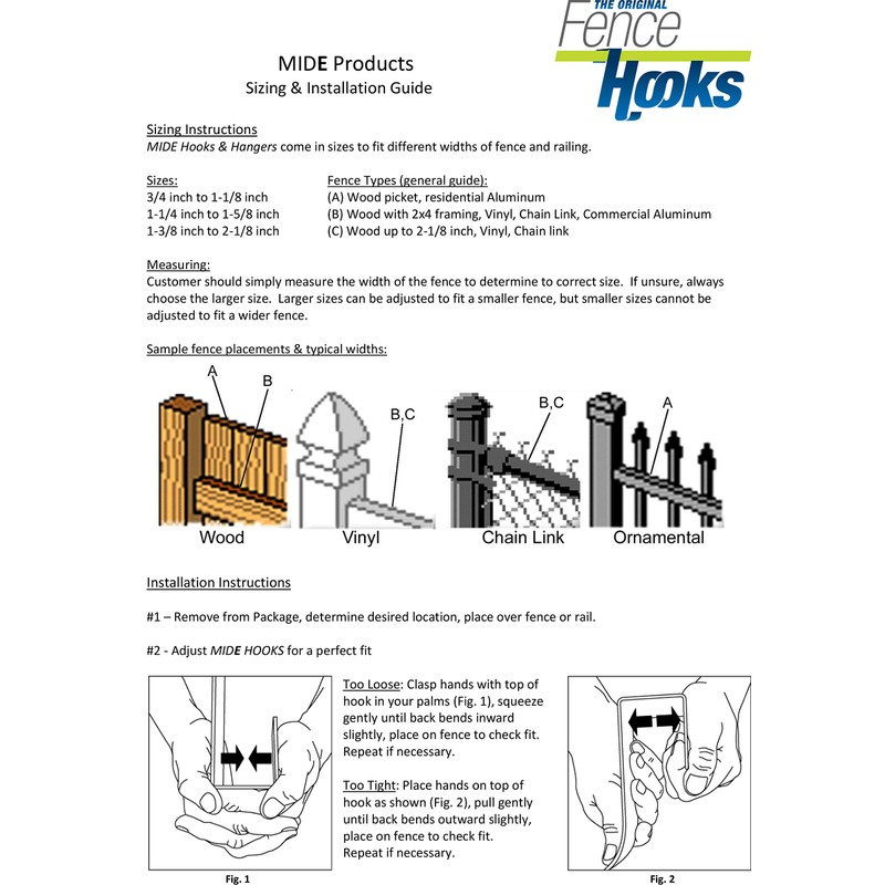 MIDE Products 1SET-BZ Fence Hooks, Bronze