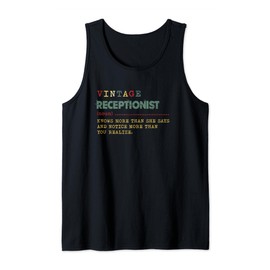 Vintage Receptionist Definition Front Desk Clerk Tank Top