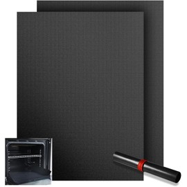 KITCHENRAKU KR Oven Liner Set of 2, 32x50cm Teflon Oven Liners for Fan Assisted Ovens, Non-Stick and Heavy-Duty Bottom Oven Liners Suitable for Ovens, Grills, & Stove
