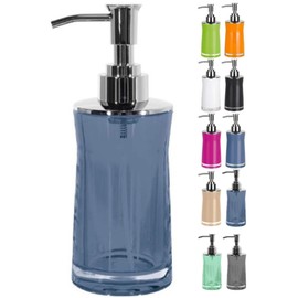 Spirella Sydney Soap Dispenser with Stainless Steel Pump Liquid Soap Dispenser Acrylic 200 ml Long Lasting and Robust Blue Transparent