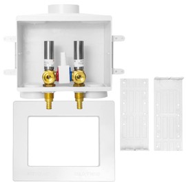 Seelink Washing Machine Outlet Box, Double Drains, Single Lever, 1/2 Inch Pex-A Inlet x 3/4 Inch MHT Outlet Connection, with Stainless Steel Water Hammer Arrestor(WM018)