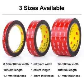 Hasaky Double Sided Tape Heavy Duty Mounting Tape Strong Adhesive Tape Waterproof Foam Tape Picture Hanging Strips Carpet Tape Rug Gripper for LED Strip Light Indoor and Outdoor (1in X 10ft)