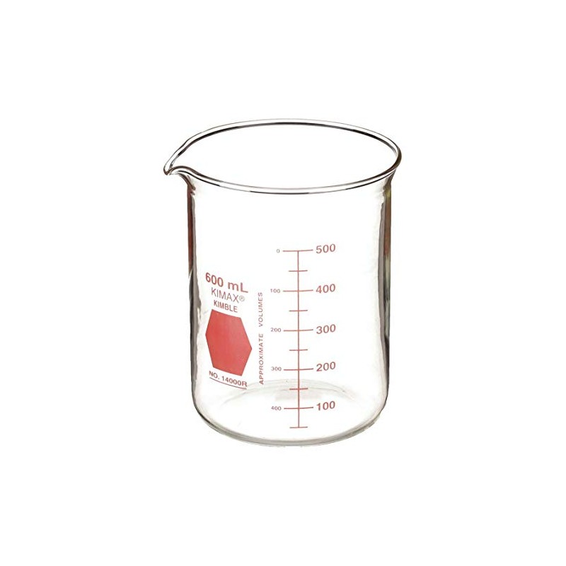 Griffin Beaker, 600mL, Glass, Clear, PK6