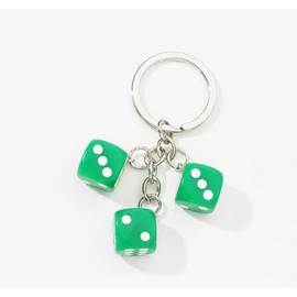 Fun and Stylish Dice Keychain for Backpacks and Purses - Unique Decoration and Charm Accessory (green)