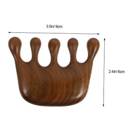 Vaguelly Natural Wood Wide Tooth Comb Static Sandalwood Scalp Massager for Care Portable Lightweight Design for Home and Travel Use