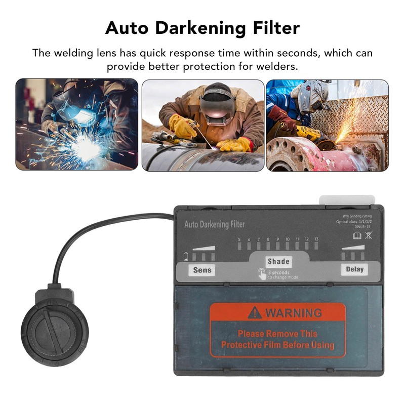 Auto Darkening Filter Welding Cover Adjustable Solar Helmet Lens Big