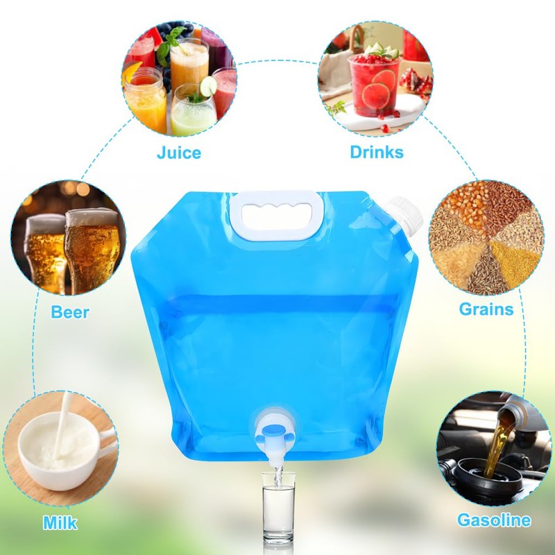 flintronic 10 L Foldable Water Canister (Blue)