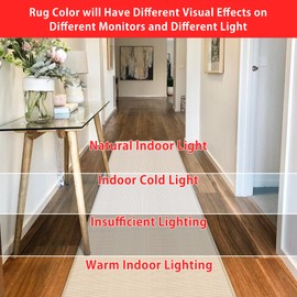 GOYLSER 12 Foot Kitchen Floor Runner Kitchen Sink Floor Mat with Rubber Backed, Absorbent Laundry Room Mat, Beige Hall Runner Long Non Slip