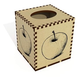 Square 'Tasty Apple' Wooden Tissue Box Cover (TB00062002)