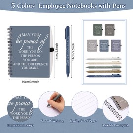 Honoson 30 Sets Employee Appreciation Gifts Employee Appreciation Notebook with Ballpoint Pen Mini Spiral Inspiration Notebook Thank You Bulk Christmas Gift for Employee Coworker Teacher