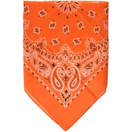 Carolina Fox Outdoor 83-30 22" X 22" Bandanna - Orange Paisley