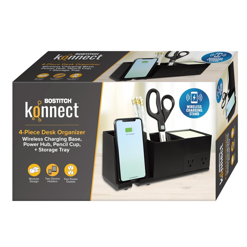 Bostitch Konnect Qi Certified Wireless Charging Desk Accessory Kit with