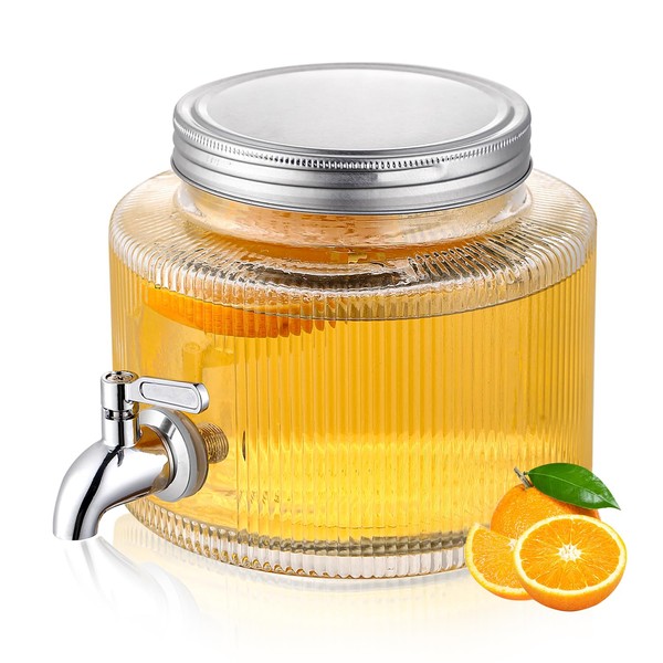 Drink Dispenser for Refrigerator 2/3 Gallon (2.5L), ReaNea Glass Beverage