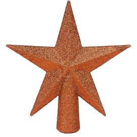 YYCRAFT Glitter Star Tree Topper Christmas Decoration-4 Inch,Orange