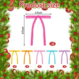 JarThenaAMCS 36Pcs Christmas Velvet Bows for Xmas Tree 6 Colors Premade Bowknots Christmas Tree Ornament Decor
