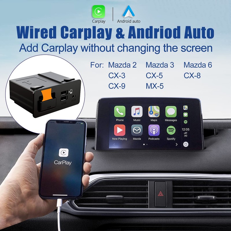Mazda Carplay and Android Auto Retrofit Kit, TK78-66-9U0C OEM Hub