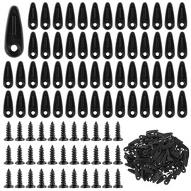 Mabor 100Pcs Picture Frame Backing Clips Black Back Pictures Frame Hardware Backing Clips Metal Turn Button with Screws for Hanging Artwork Decoration