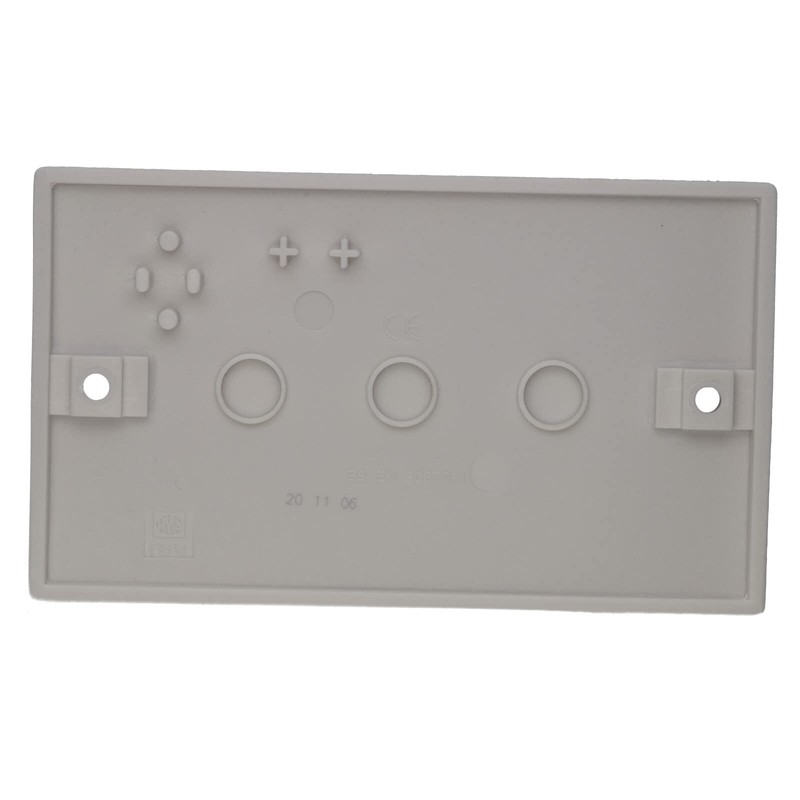 kenable 2 Gang Blanking Plate Cover Curved Edge Rounded Faceplate