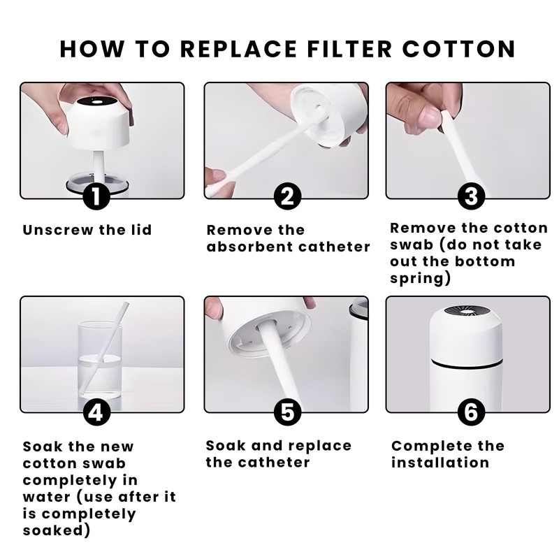 50 Pcs Humidifier Stick Filter Refill, Travel Air Diffuser Pure