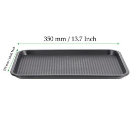 MAHIONG 15 Pack 14 x 10 Inch Blue Large Fast Food Tray, Rectangular Plastic Cafeteria Trays Restaurant Serving Trays, School Lunch Trays
