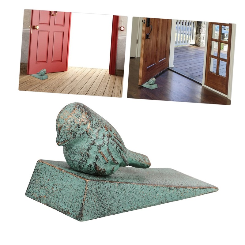 Ciieeo Outside Door Wedge Stopper Strong Cast Iron Doorstop Home