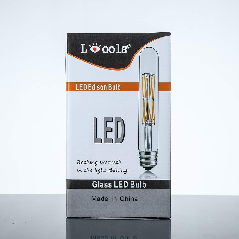 LEOOLS 12W Dimmable Edison Led Tubular Bulb T10/T30,E26 Medium Base