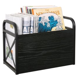 YINMIT Magazine Holder, Magazine Rack Floor, Magazine Storage Basket, Folder Organizer Bin for Books, Newspapers, Tablets (Black)