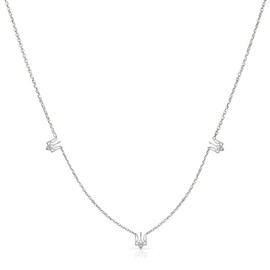 Tela Jewelry - Ukrainian Trident Pendants Necklace for Women, Genuine 925 Sterling Silver Gold-Plated Necklace with Three Tiny 7mm Pendants, Tryzub Minimalist & Elegant Design, Stylish and Durable, Ukraine Jewelry Gift (Gold-plated Sterling Silver, 16")