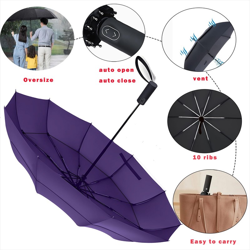 MRTLLOA 49/54/62 Inch Large Folding Golf Umbrella, Oversize Double Canopy