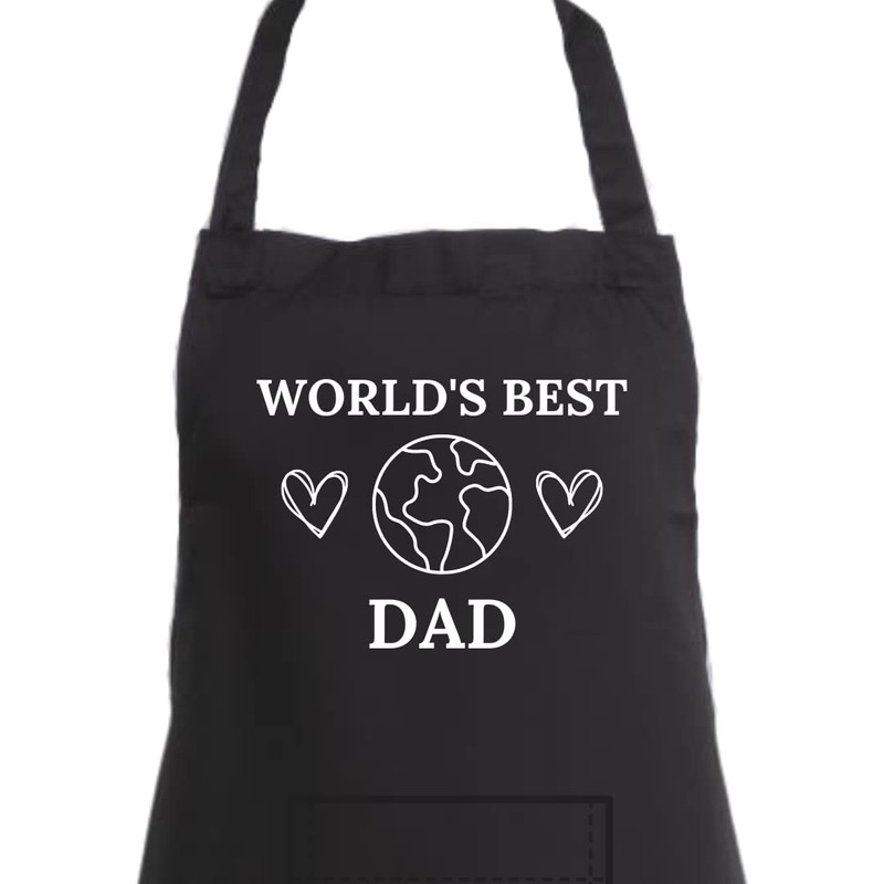 Second Ave Men's World's Best Dad Black Apron BBQ Grill