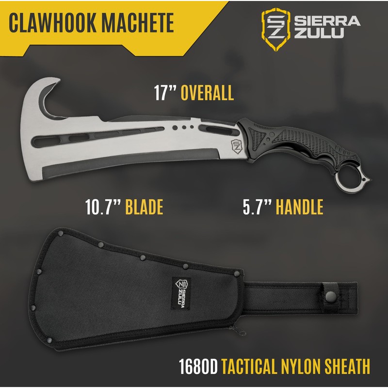 Sierra Zulu Machete with Nylon Sheath - 10.7" Stainless Steel