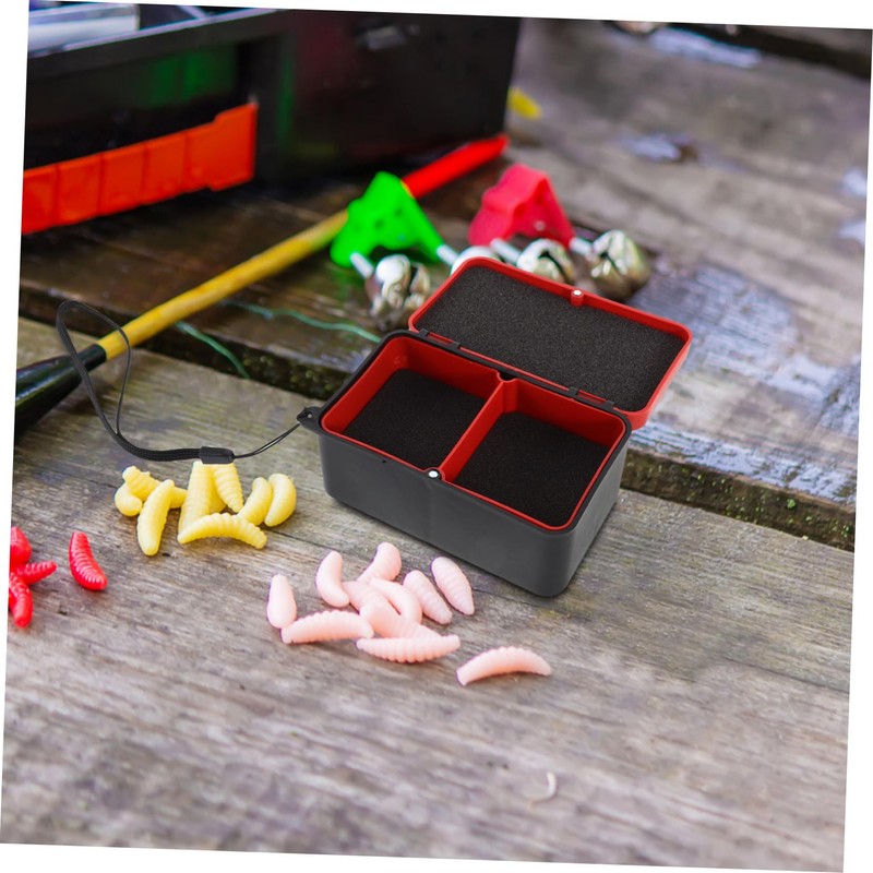 Kisangel Portable Fishing Bait Cooler Leakproof Fish Storage Box Red
