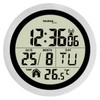 Technoline WT3005 Digital Bathroom Radio Wall Clock, Plastic, Silver, Diameter
