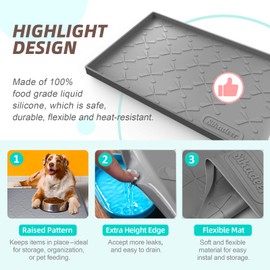 SIKADEER 31" x 22" Under Sink Mat Waterproof, Silicone Mat Kitchen Drawer Shelf and Cabinet Liner, Sink Protector for Kitchen Organizers and Storage, Boot Tray Pet Food Mats