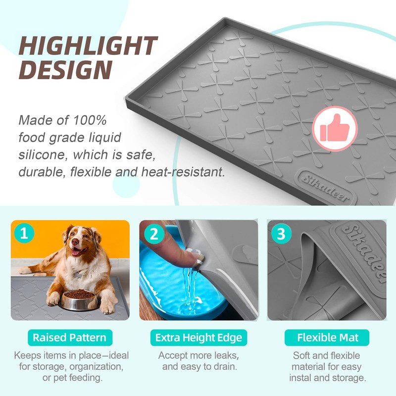 SIKADEER 31" x 22" Under Sink Mat Waterproof, Silicone Mat