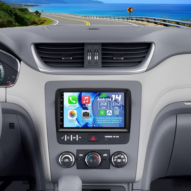 Slakerbe Android 14 Car Radio Compatible for GMC Acadia 2013-2017