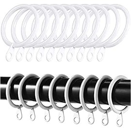 Strong Metal White Curtain Hanging Rings 45mm Large Metal Curtain Pole Rings Sliding Eyelet Rings Hanging Rings Pack of 6