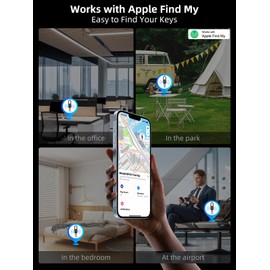 Keychain with Tracker, Men's Keychains Works with Find My App (iOS Only), Heavy Duty Metal Carabiner Car Key Chains with GPS Tracker, Anti-Lost Keyring Finder Locator, Rechargeable, Black