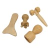 Kit Masaje Maderoterapia Facial Cuello Copa Tablita Rodillo Madera Miel