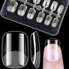 BORNBYME Short Square Soft Gel Nail Tips,120PCS Pre Buff Full