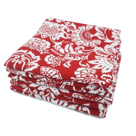 The Season Thread Napkin Set, Red, 100% Cotton Oversized Napkins, Size 18x18 Inch. for Kitchen, Dining, Tabletop, Decoration, Parties, Thanks Giving, and Everyday Use. Set of 6 Napkins.