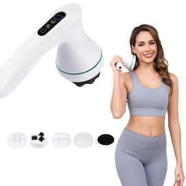 HMMSYLVA Cordless Handheld Body Sculpting Massager with 12 Modes & 10 Speeds and 3 Replaceable Massage Heads，Massage Stomach Belly Arms Legs, Gifts for Women and Men