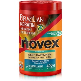 Novex Brazilian Keratin Hair Care Treatment Cream 14.1 Oz - Reconstructive Keratin, Frizz control & Damage Repair