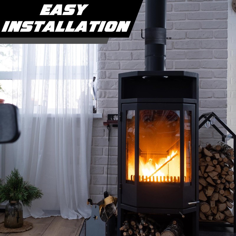 Gisafai 6 Inch Stove Pipe Damper Stainless Steel Air Insulated