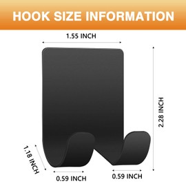 Razor Holder Shaver Hook Hanger Stand Caddy (4 Pack) Self Adhesive Stick on Hook Heavy Duty Stainless Steel Phone Holder for Shower, Tools for Hanging Washcloth Towel Loofah for Bathtub Wall, Black